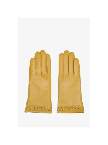 Кожаные перчатки Estro желтые