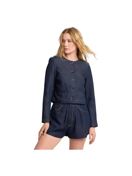 Krótka kurtka jeansowa Kocca niebieska