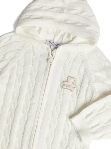 Bluza z kapturem dziecięca Brunello Cucinelli biała