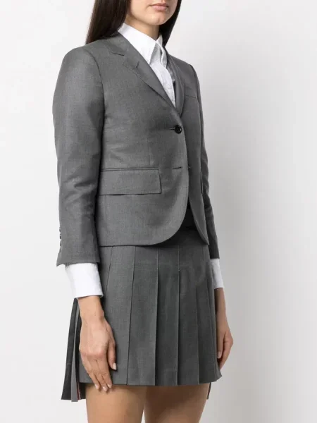 Marynarka Thom Browne jednorzędowa z klapą szara