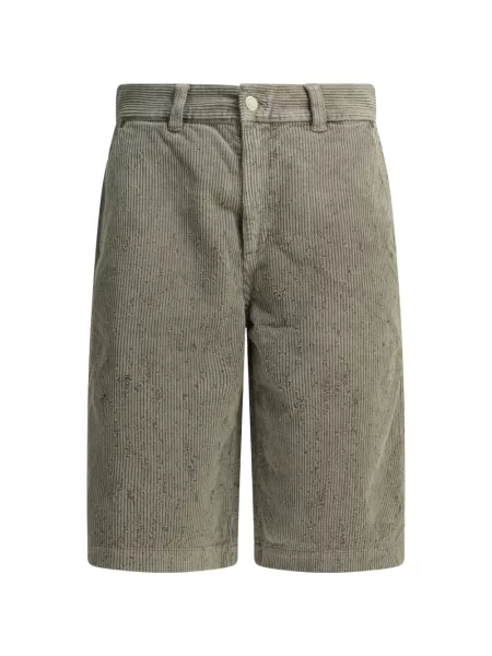 Pantaloni scurți Mfpen de catifea cord zdrențuiți gri