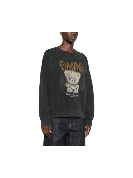 Bluza Ganni typu teddy czarna