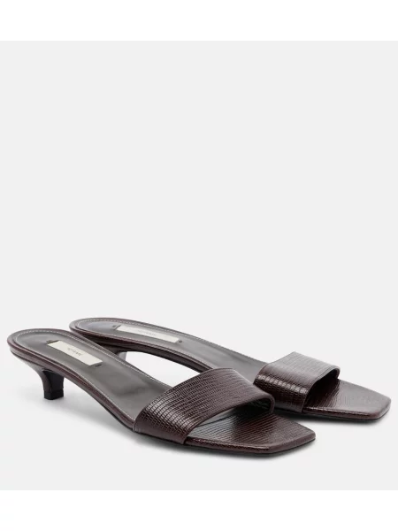 Papuci tip mules Toteme din piele maro