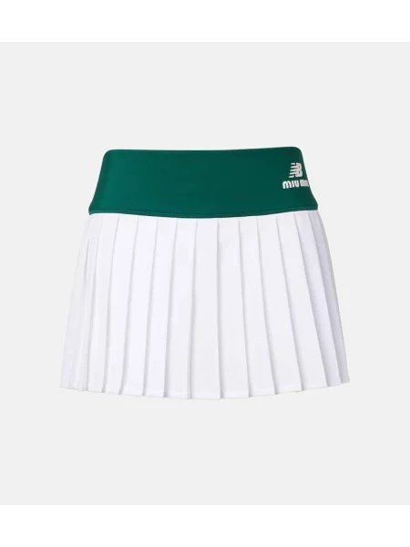 Jersey pliszírozott rakott szoknya Miu Miu fehér