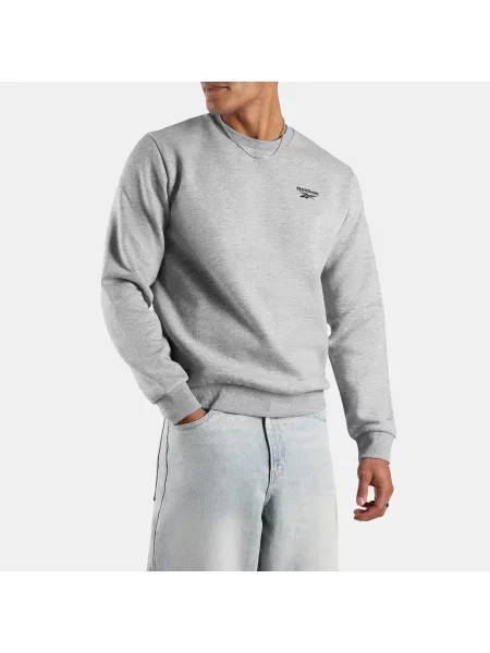 Reebok Bluza ID Small Logo Fleece z okrągłym dekoltem male Light Grey Marl Size: XS szara