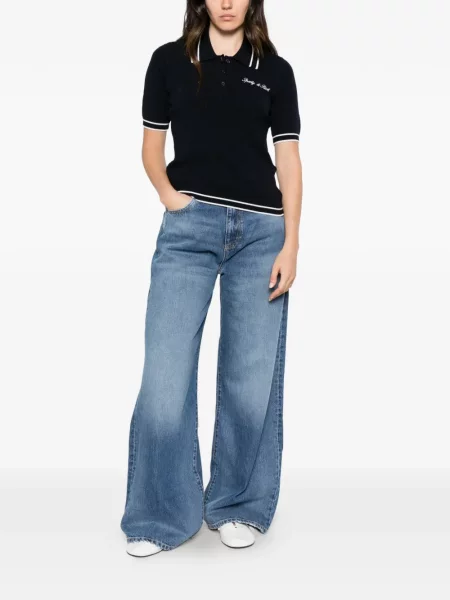 Blugi cu picior larg Icon Denim albastru