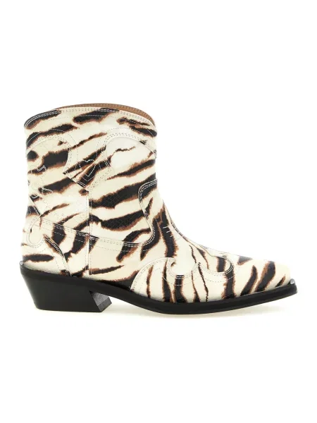 Buty do kostki Ganni beżowe