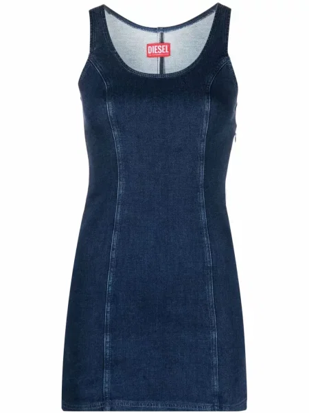 Rochie din denim Diesel fără mâneci