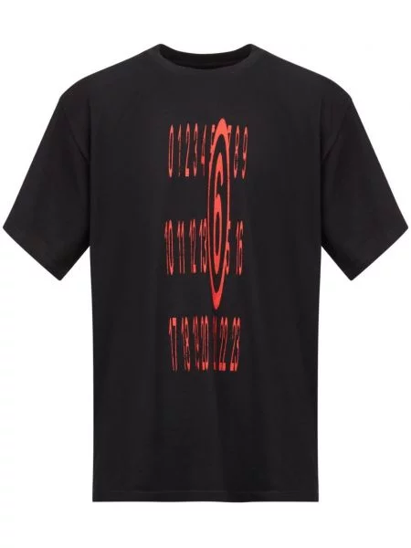 Тениска Mm6 Maison Margiela от джърси черно