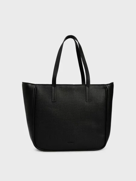 Плетеная сумка шоппер Calvin Klein черная