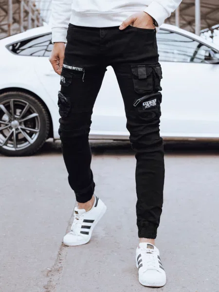 Spodnie jeansowe bojówki Dstreet czarne