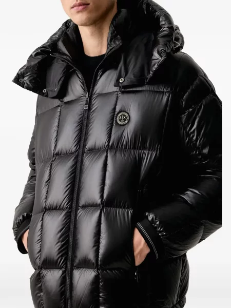 Geacă Armani Exchange cu glugă negru
