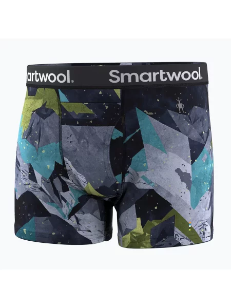Bokserki termoaktywne Smartwool Merino Print Boxer Brief Boxed blue sum sector niebieskie