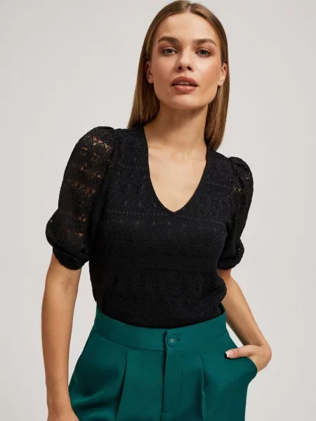 Bluză Marisse din dantelă negru