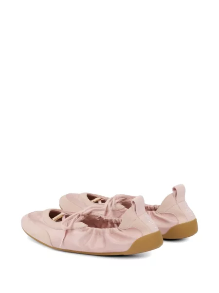 Балеринки Chloé с връзки с дантела розово
