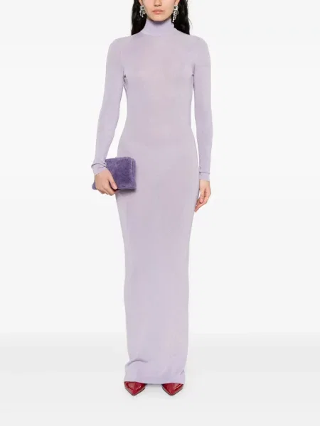 Rochie Self-portrait tricotate de costum violet