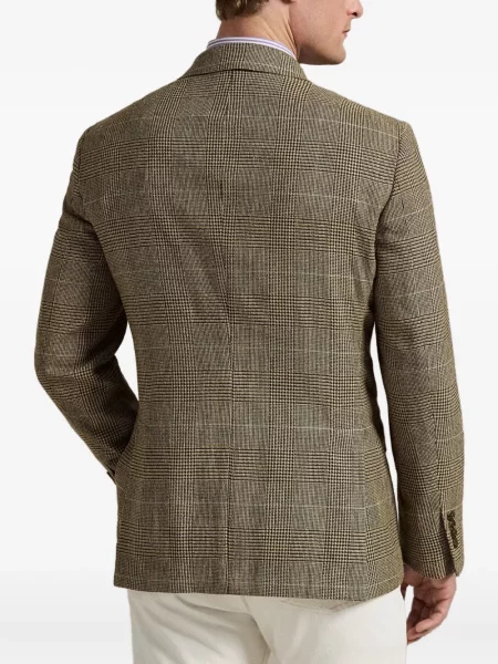 Mănuși Polo Ralph Lauren cu broderie tricotate în carouri albastru