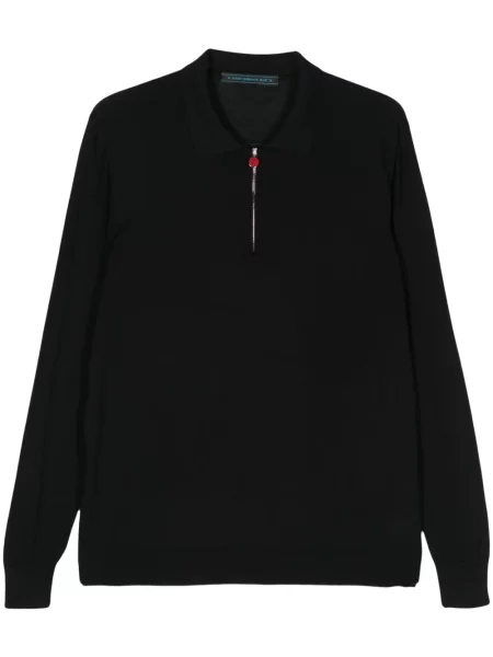 Polo Kiton de lână negru