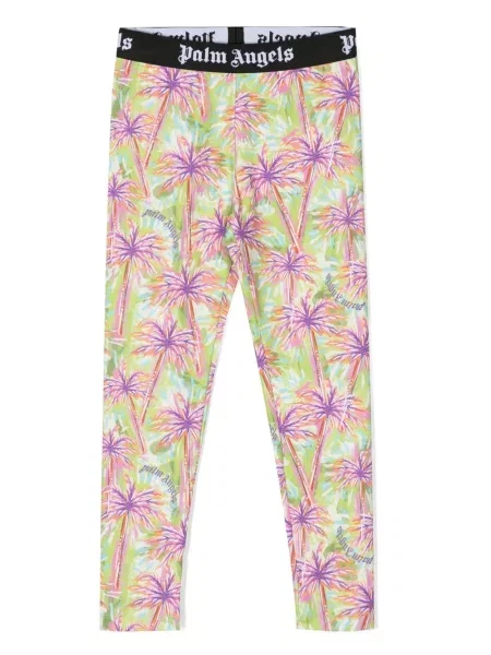 Legginsy dziecięce Palm Angels zielone