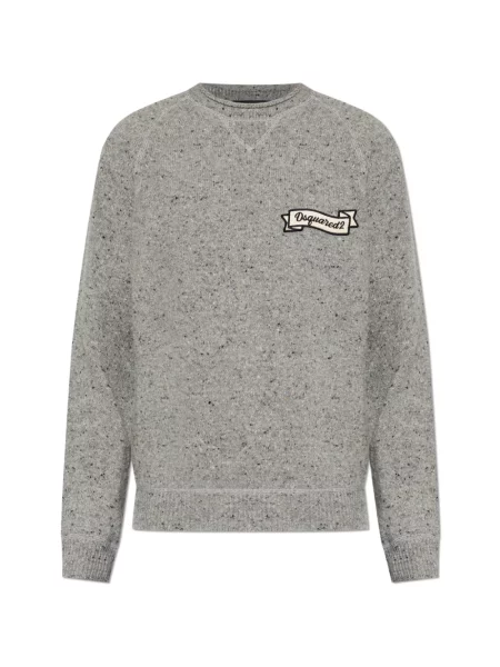 Pulover Dsquared2 cu autograf gri