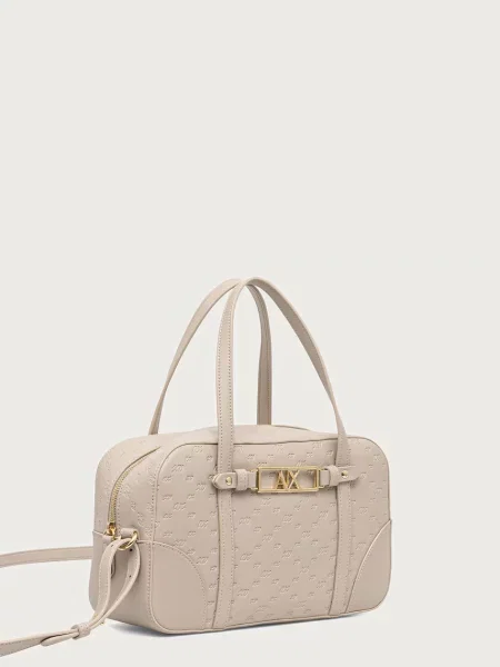 Kabelka Armani Exchange z ekologickej kože béžová