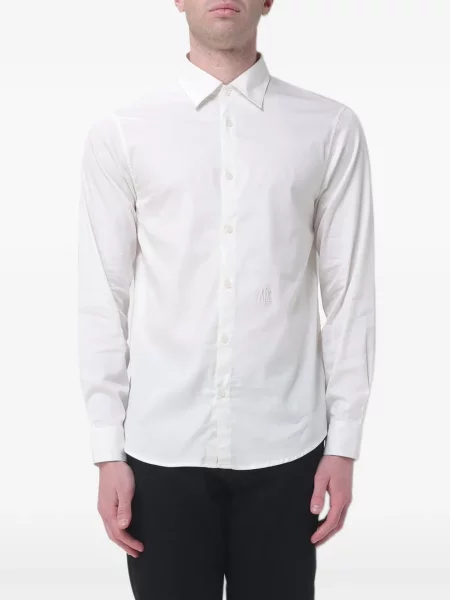 Cămașă Armani Exchange cu broderie alb