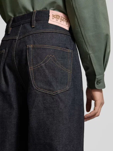 Jeansy w kroju wide fit z czystej bawełny Kenzo niebieskie
