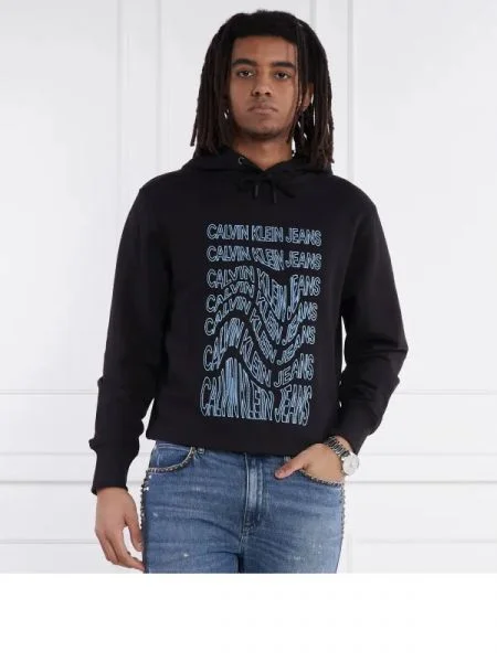 CALVIN KLEIN JEANS Hanorac INSTITUTIONAL WARP negru