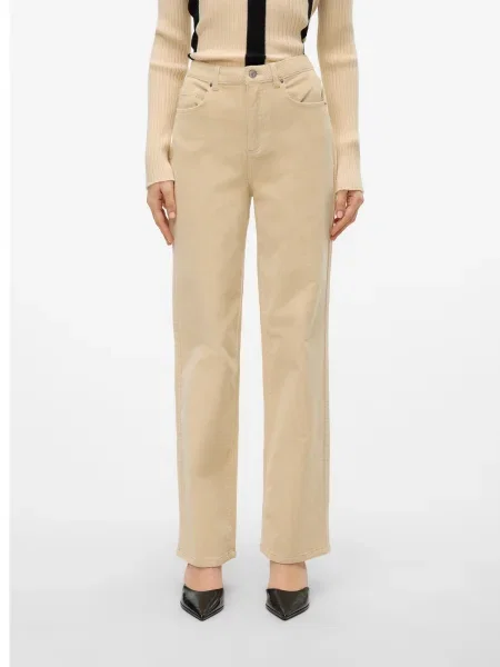 VERO MODA Kelnės VMTESSA' smėlio