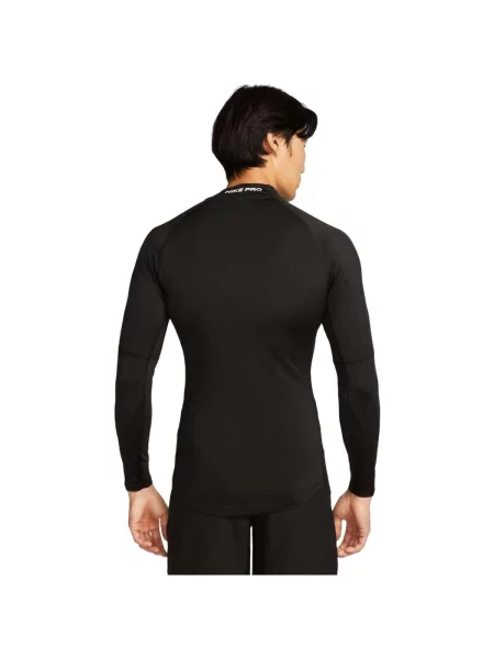 Pánske tréningové tričko longsleeve Nike Pro Dri-Fit Mock-Neck black/white čierna