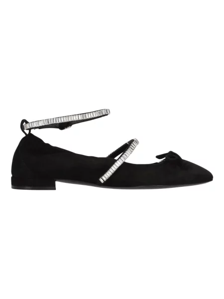 Balerinki Stuart Weitzman skórzane bez obcasa czarne