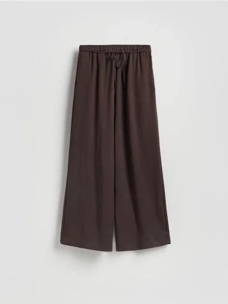 Reserved Pantaloni lejeri din lyocell maro-închis maro