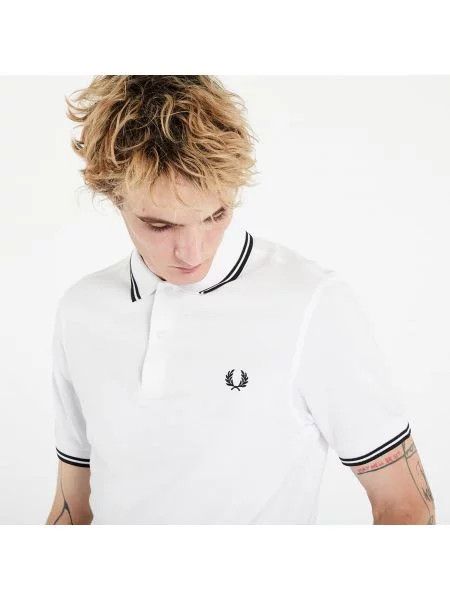 Тениска FRED PERRY Twin Tipped Short Sleeve Tee White L бяло