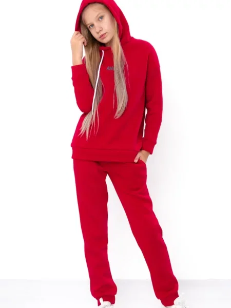 Дитячий Спортивний костюм Носи своє бавовна/поліестер червоний