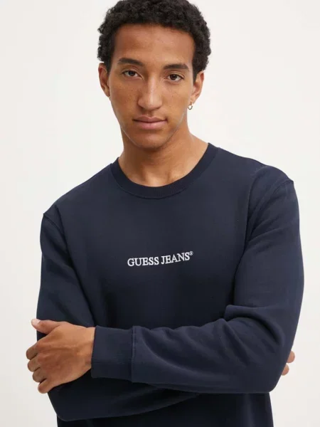 Суитчър Guess Jeans с апликация тъмносиньо