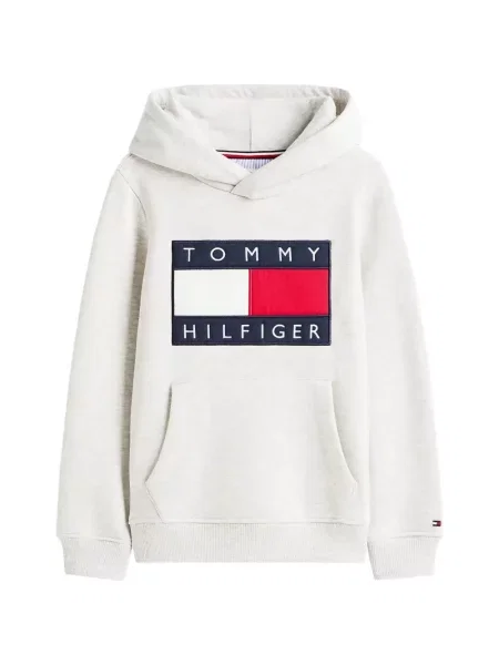Bluza z kapturem dziecięca Tommy Hilfiger szara