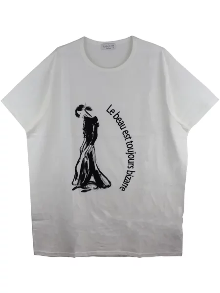 Tricou Yohji Yamamoto cu imagine alb