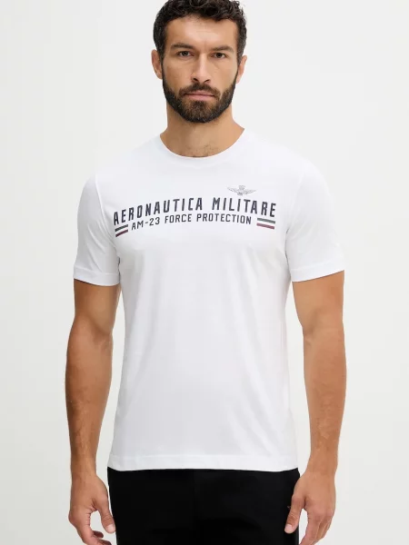 Тениска Aeronautica Militare с принт бяло