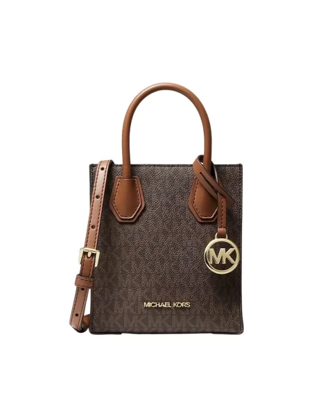 Torebka crossbody Michael Kors skórzana z logo brązowa