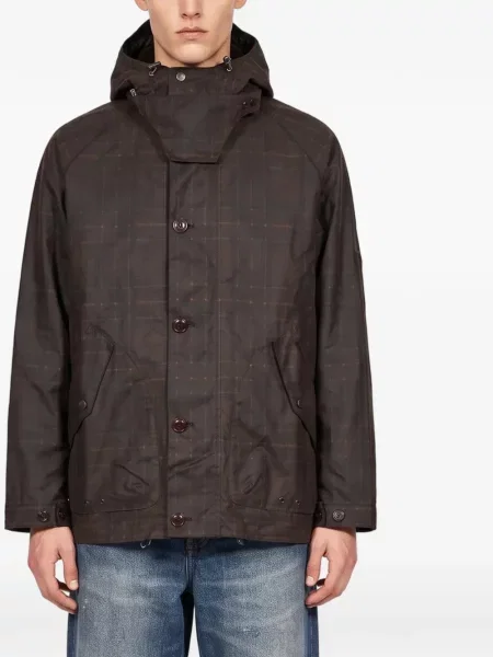 Voskom parka Barbour karirana smeđa