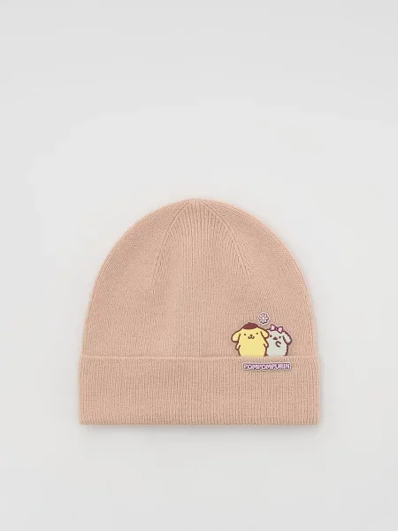 Reserved Žebrovaná čepice Pompompurin béžová