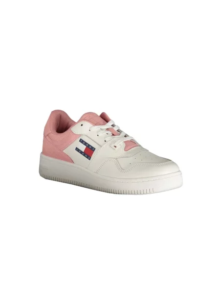 Wielobarwność trampki Tommy Jeans retro skórzane białe