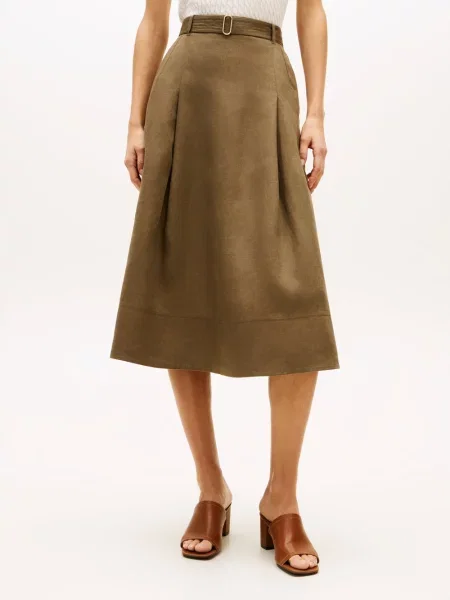 Tommy Hilfiger Lniana spódnica Kobiety len 34 zielony