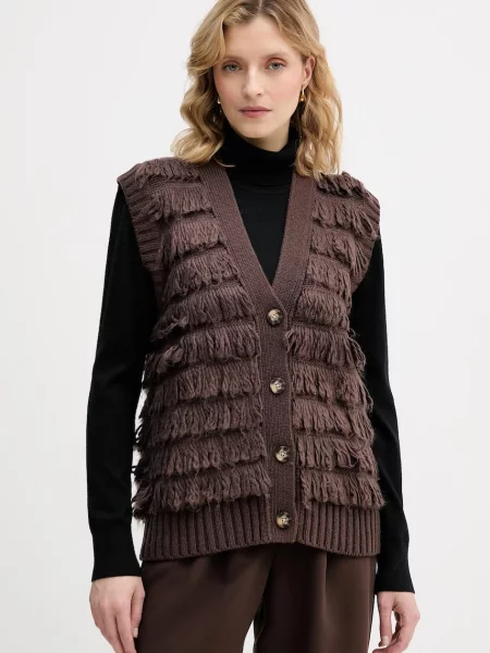 Sisley kamizelka z dodatkiem wełny ciepły brązowy