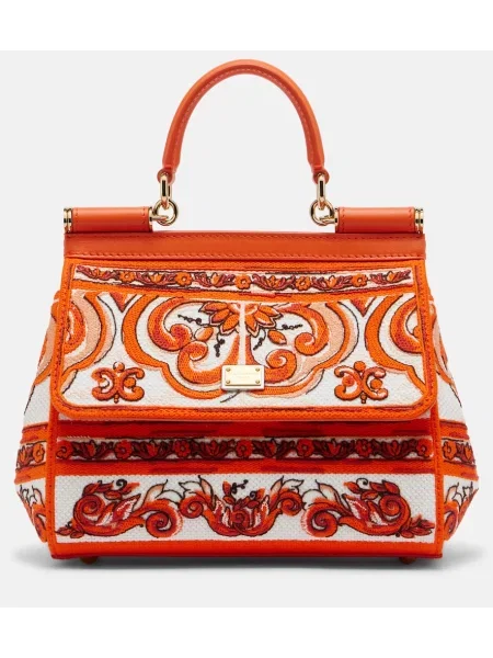 Top Dolce&gabbana cu broderie portocaliu