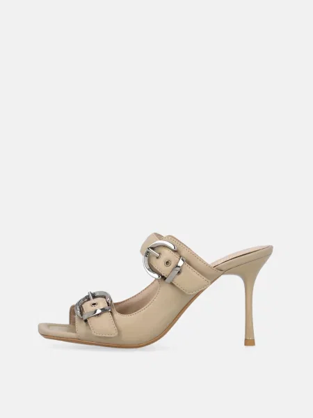 Кожаные босоножки Pinko бежевые