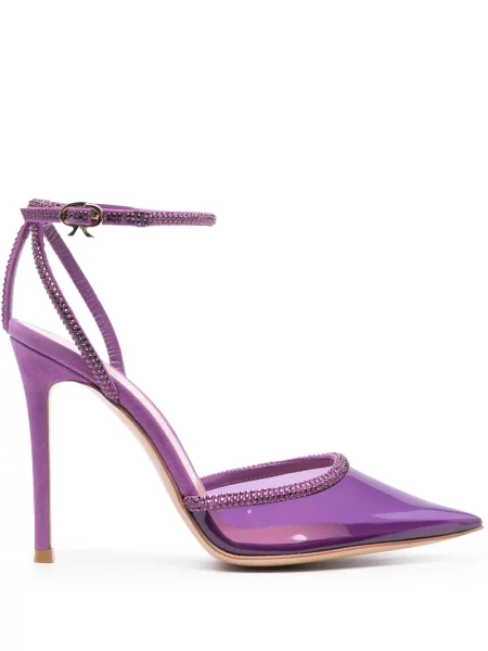 Pantofi cu toc Gianvito Rossi de cristal violet