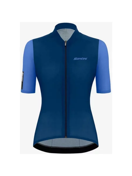 Koszulka z krótkim rękawem Santini Redux Stamina w kolorze granatowo-jasnoniebieskim Sleek Cut XL niebieska