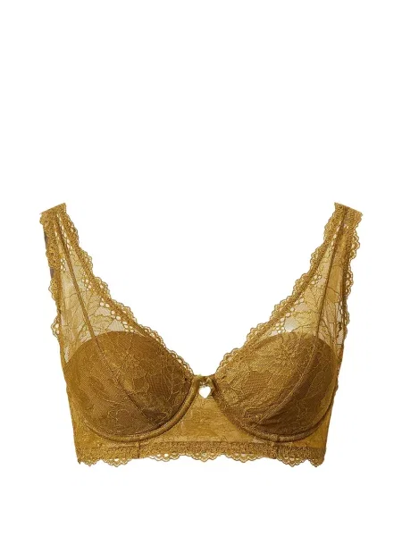 Sutien bralette Twinset din dantelă maro