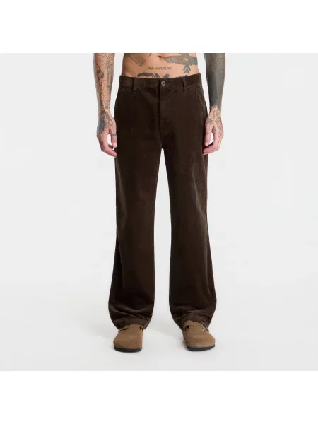 Pantaloni Calvin Klein Jeans Straight Corduro Dark Coffee maro